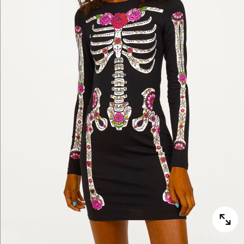 H&M divided fitted dress jersey skeleton
